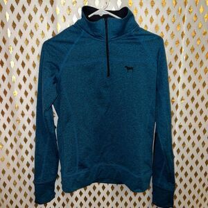 PINK blue quarter zip sweater size S